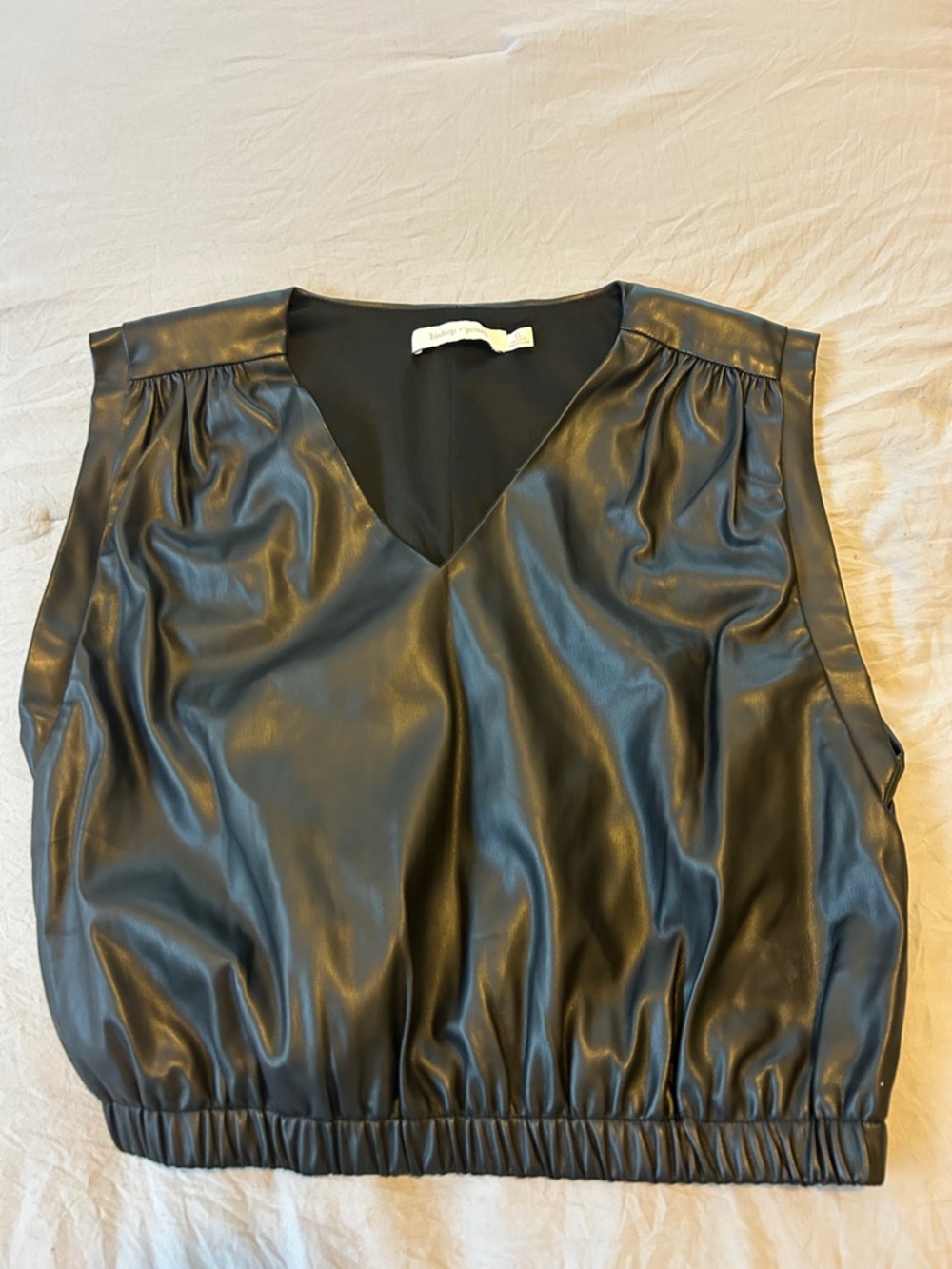 Black very comfy faux leather (poly) vest